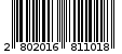 Γραμμωτός κωδικός 2802016811018