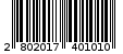 Γραμμωτός κωδικός 2802017401010