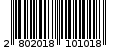 Γραμμωτός κωδικός 2802018101018