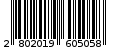 Γραμμωτός κωδικός 2802019605058