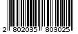 Γραμμωτός κωδικός 2802035803025