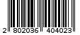 Γραμμωτός κωδικός 2802036404023