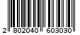 Γραμμωτός κωδικός 2802040603030