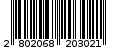 Γραμμωτός κωδικός 2802068203021