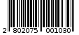 Γραμμωτός κωδικός 2802075001030