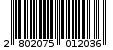 Γραμμωτός κωδικός 2802075012036