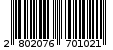 Γραμμωτός κωδικός 2802076701021