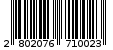 Γραμμωτός κωδικός 2802076710023
