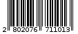 Γραμμωτός κωδικός 2802076711013