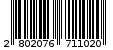 Γραμμωτός κωδικός 2802076711020