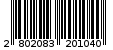 Γραμμωτός κωδικός 2802083201040