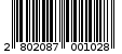 Γραμμωτός κωδικός 2802087001028