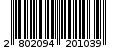 Γραμμωτός κωδικός 2802094201039