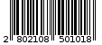 Γραμμωτός κωδικός 2802108501018
