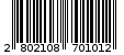 Γραμμωτός κωδικός 2802108701012