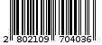 Γραμμωτός κωδικός 2802109704036