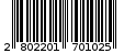 Γραμμωτός κωδικός 2802201701025