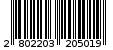 Γραμμωτός κωδικός 2802203205019