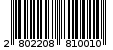 Γραμμωτός κωδικός 2802208810010