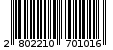 Γραμμωτός κωδικός 2802210701016