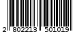Γραμμωτός κωδικός 2802213501019