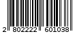 Γραμμωτός κωδικός 2802222601038