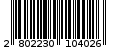 Γραμμωτός κωδικός 2802230104026