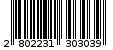 Γραμμωτός κωδικός 2802231303039