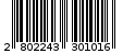 Γραμμωτός κωδικός 2802243301016