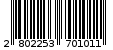 Γραμμωτός κωδικός 2802253701011