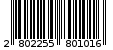 Γραμμωτός κωδικός 2802255801016