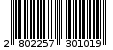 Γραμμωτός κωδικός 2802257301019