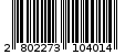 Γραμμωτός κωδικός 2802273104014