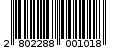 Γραμμωτός κωδικός 2802288001018