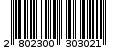 Γραμμωτός κωδικός 2802300303021