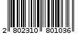 Γραμμωτός κωδικός 2802310801036