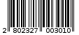 Γραμμωτός κωδικός 2802327003010