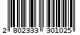 Γραμμωτός κωδικός 2802333301025