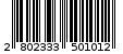 Γραμμωτός κωδικός 2802333501012