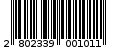 Γραμμωτός κωδικός 2802339001011