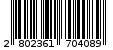 Γραμμωτός κωδικός 2802361704089