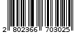 Γραμμωτός κωδικός 2802366703025
