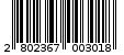 Γραμμωτός κωδικός 2802367003018