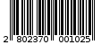 Γραμμωτός κωδικός 2802370001025