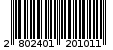 Γραμμωτός κωδικός 2802401201011
