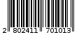 Γραμμωτός κωδικός 2802411701013