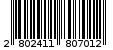 Γραμμωτός κωδικός 2802411807012