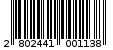 Γραμμωτός κωδικός 2802441001138