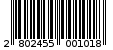 Γραμμωτός κωδικός 2802455001018