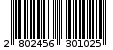 Γραμμωτός κωδικός 2802456301025
